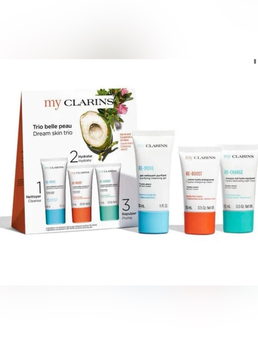 Clarins dream Skin Trio - White with Blue & Orange Accents
